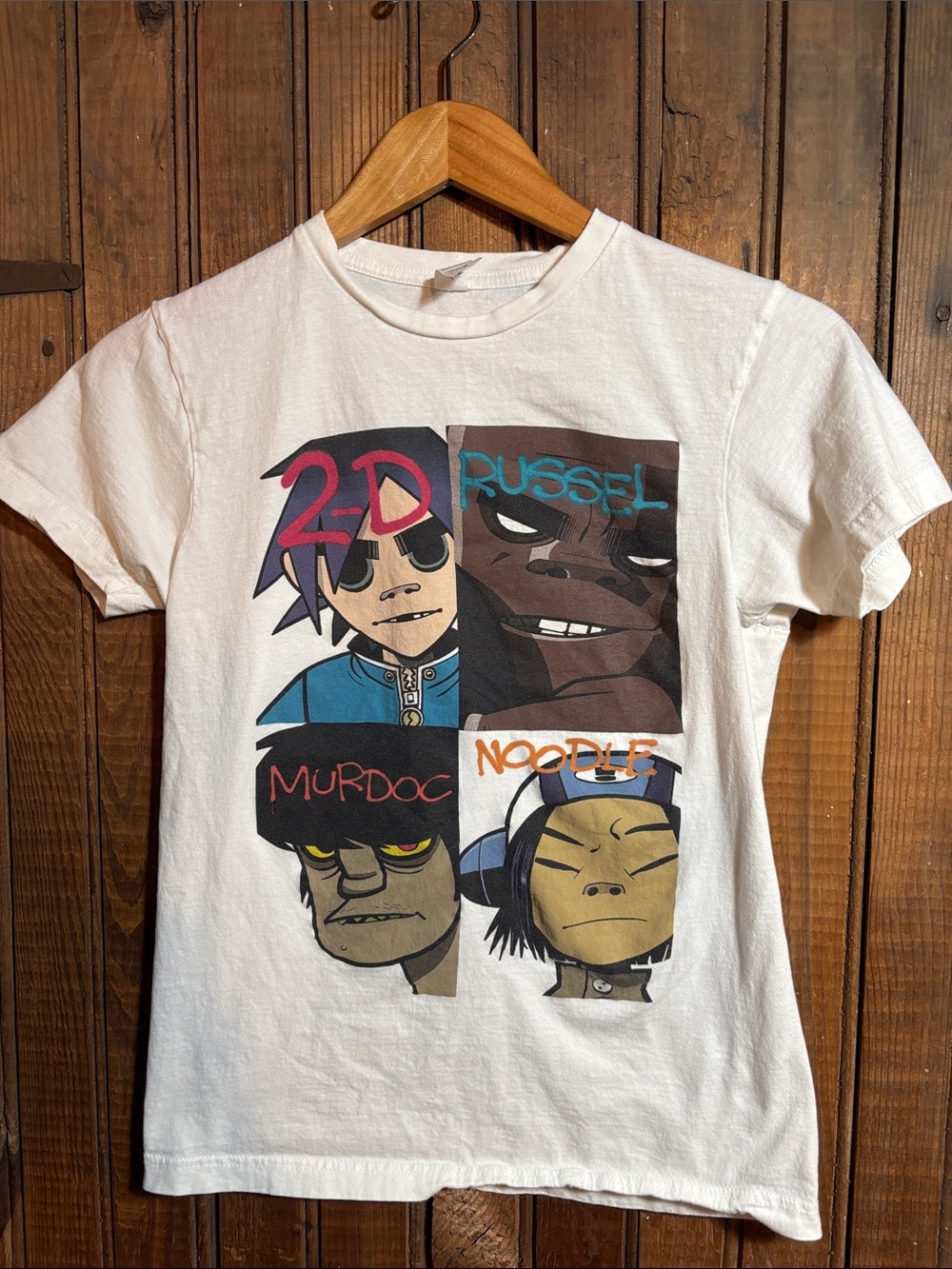 White Graphic Gorillaz Band Crew Neck T-Shirt